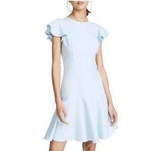 NWOT - Shoshanna Light Blue Flutter Sleeve Mini Dress